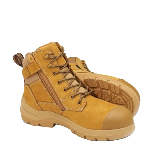 Blundstone 7560 DuraFit Wheat Nubuck 150mm Zip Side Safety Boots