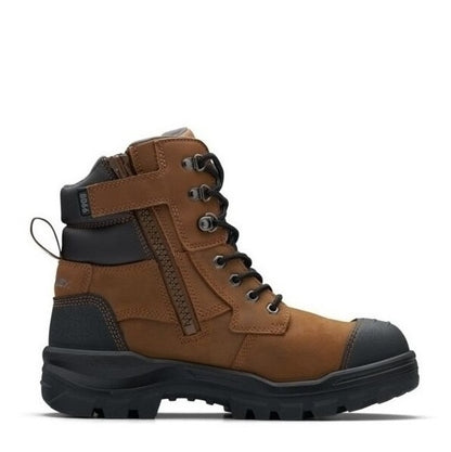 Brown and black Blundstone 8066 Rotoflex Unisex 150mm Zip Up Safety Boots