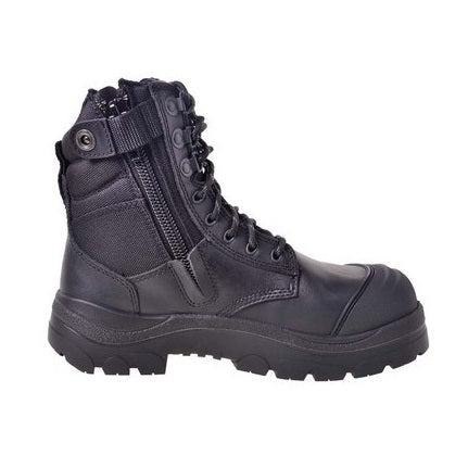 Wide Load 890BZ Black 8" Zip Side Safety Boot