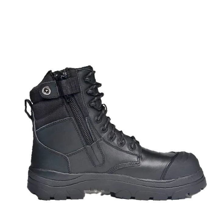 Black wide fitting Wide Load 890BZC Black 8 Zip Side Composite Safety Boots