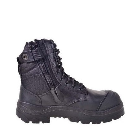 Extra Wide Wide Load 890BZ Black 8 Zip Side Safety Boots