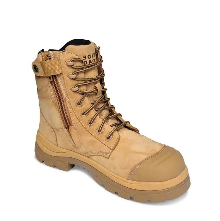 Wheat Wide Fit Airport Friendly Wide Load 890WZC Wheat 8 Zip Side Composite Safety Boot