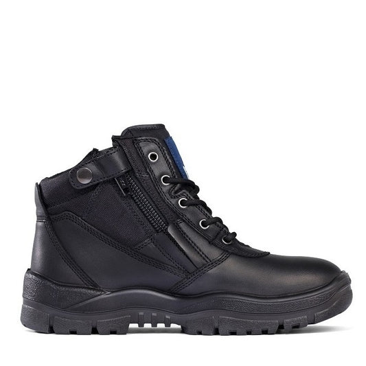 Black leather Mongrel 961020 Black Non Safety Zip Sider Boots