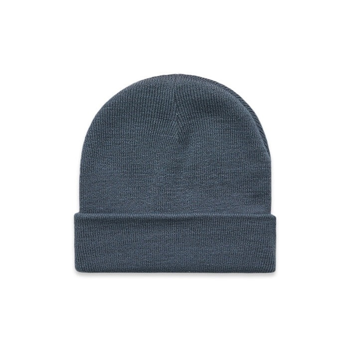 Petrol blue mens AS Colour 1107 Cuff Beanie, easy care, front view