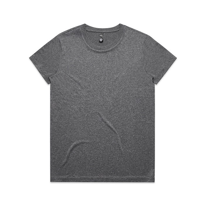 Graphite coloured premium cotton AS Colour 4001A Womans Maple Active Tee front view
