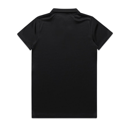 AS Colour 4425 Womens Active Work polo, black short sleeve polo, back view