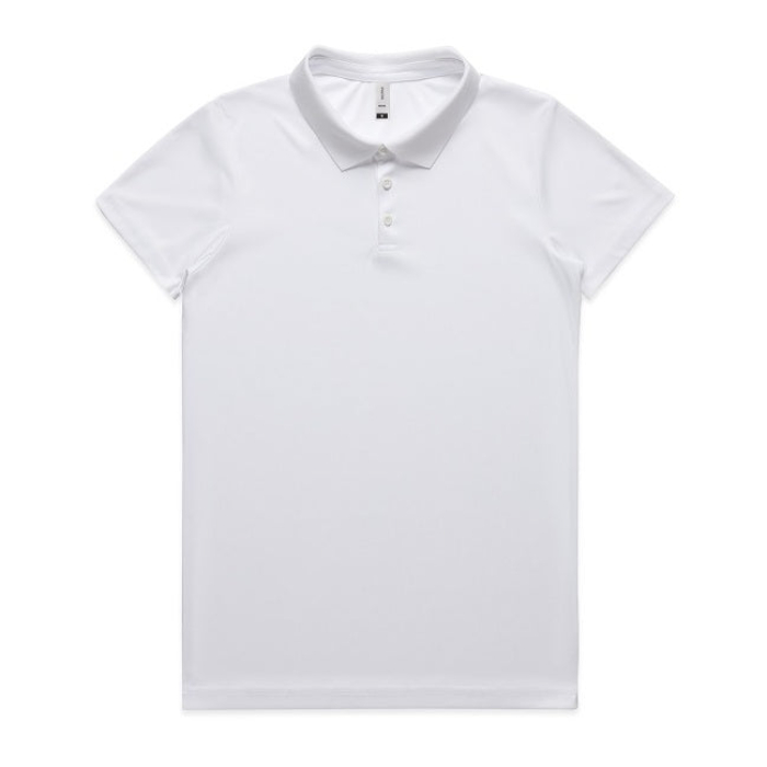 AS Colour 4425 Womens Active Work polo, modern slim fit, UPF protection, white, front view