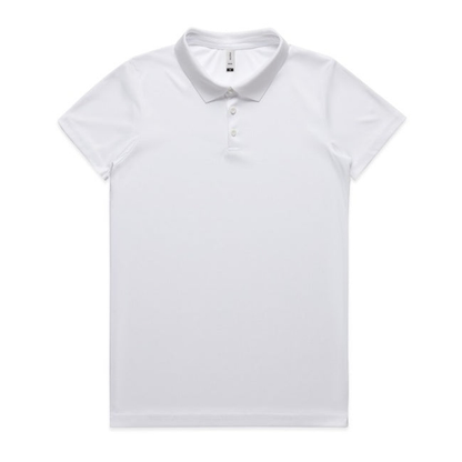 AS Colour 4425 Womens Active Work polo, modern slim fit, UPF protection, white, front view
