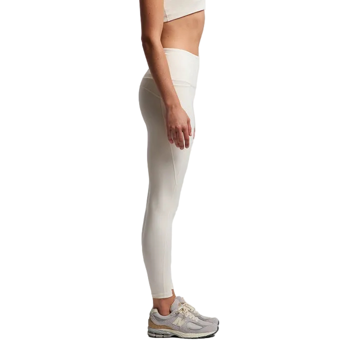 Side view profile of AS Colour 4630 Womans Active Leggings, Ecru coloured, slim fit