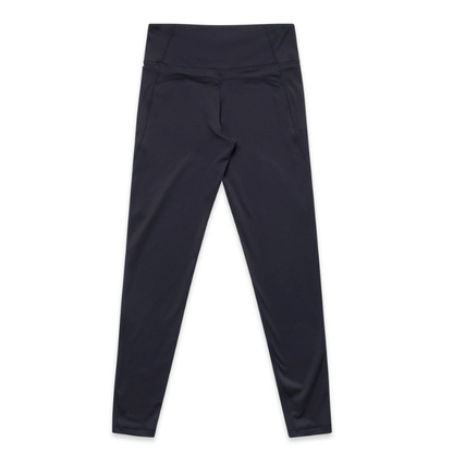 Ink navy blue high-waisted athletic AS Colour 4630 Womans Active Leggings front view