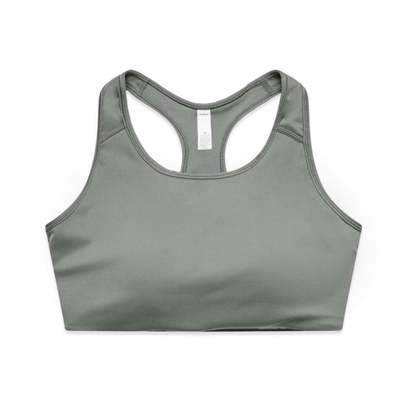 Shadow grey, ladies low to medium impact support, AS Colour 4640 Womans Active Bra Top, front view