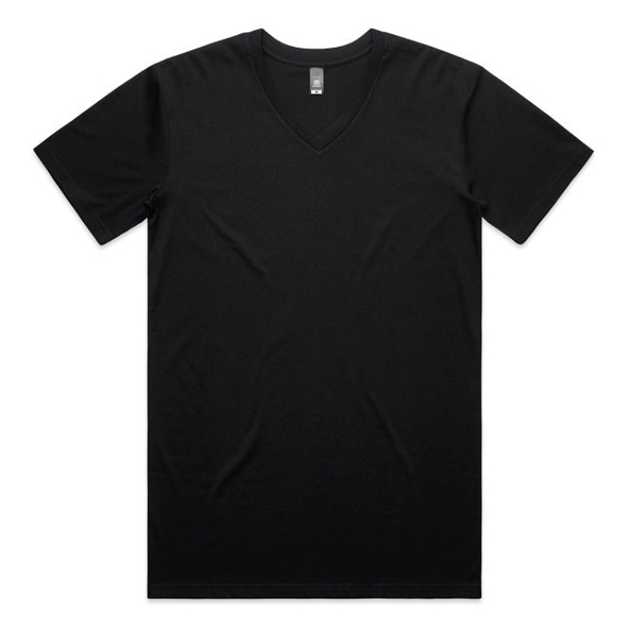 Black, premium cotton, AS Colour 5001v Mens V-Neck Staple Tee, front view