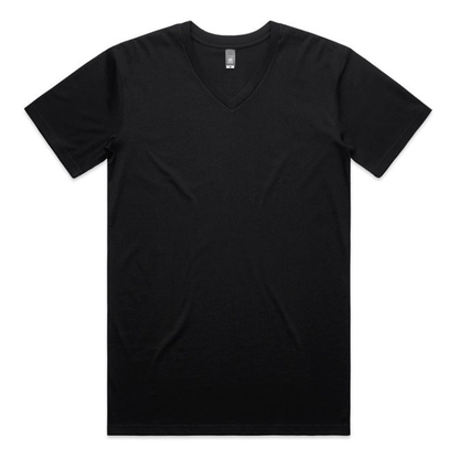 Black, premium cotton, AS Colour 5001v Mens V-Neck Staple Tee, front view