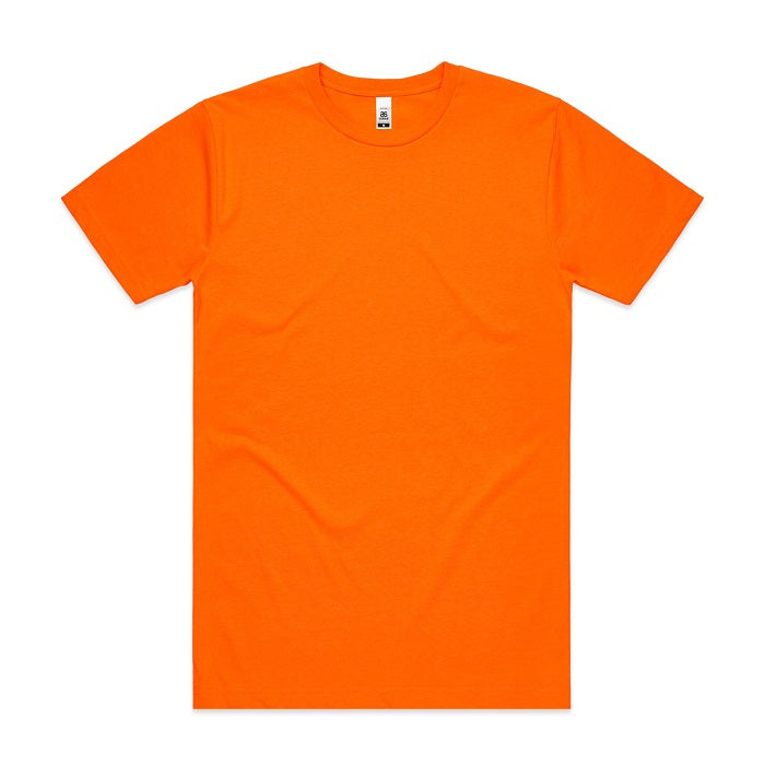 Bright safety orange, everyday, tradie,  AS Colour 5050F Mens Block Safety Short Sleeve Tee front view