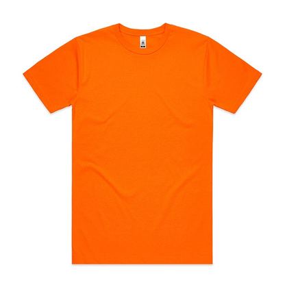Bright safety orange, everyday, tradie,  AS Colour 5050F Mens Block Safety Short Sleeve Tee front view
