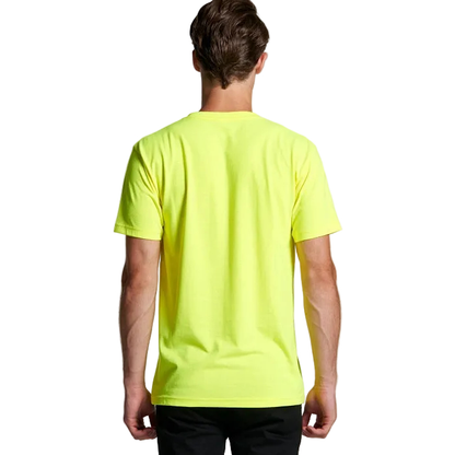Safety Yellow, AS Colour 5050F Mens Block Safety Short Sleeve Tee, back view