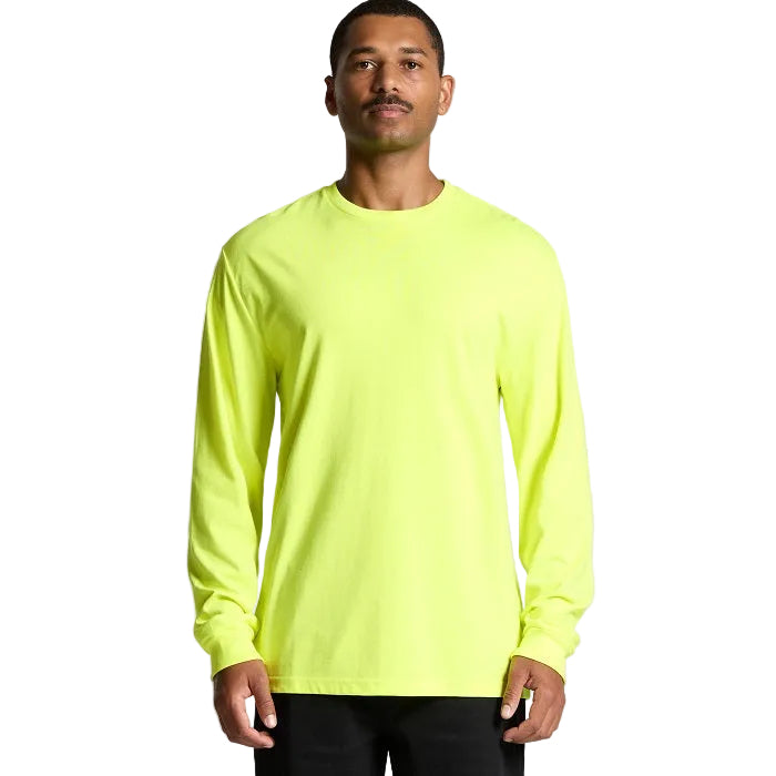 AS Colour 5054F Mens Block  Safety Tee Safety Yellow Model Front View