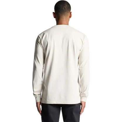 Mens bone coloured heavy weight AS Colour 5071 Classic Long Sleeve Tee back view