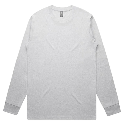 Mens White Easy care fabric AS Colour 5071 Classic Long Sleeve Tee front view