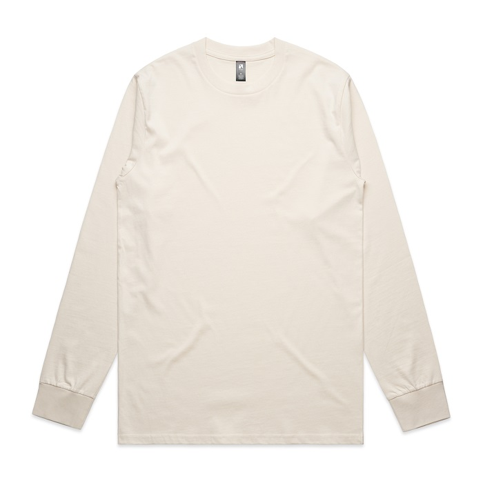 ECRU coloured mens everyday AS Colour 5071 Classic Long Sleeve Tee front view