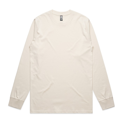 ECRU coloured mens everyday AS Colour 5071 Classic Long Sleeve Tee front view