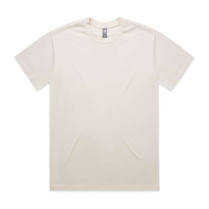 Short sleeve classic AS Colour 5080 Mens Heavy Tee ECRU colour front view