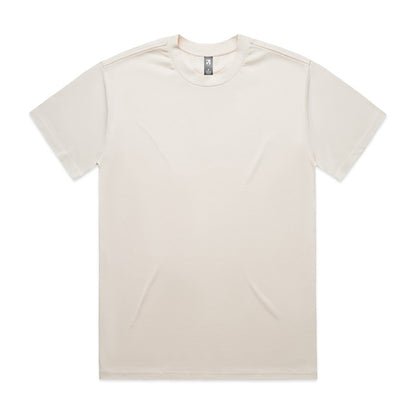 Short sleeve classic AS Colour 5080 Mens Heavy Tee ECRU colour front view