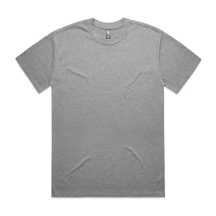 AS Colour 5080 Mens Heavy Tee classic modern fit round neck grey marle front view