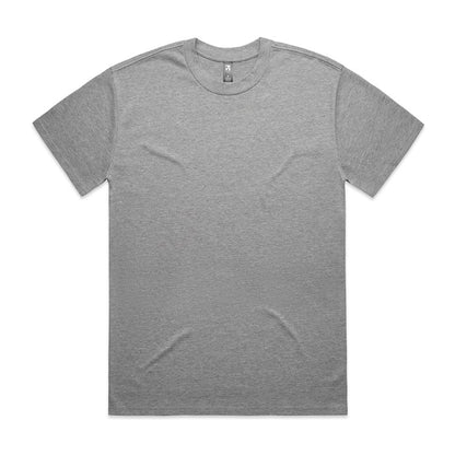 AS Colour 5080 Mens Heavy Tee classic modern fit round neck grey marle front view