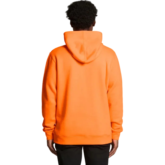 Regular fit worksite hoodie, AS Colour 5102F Stencil Safety Hood, safety orange, rear view 