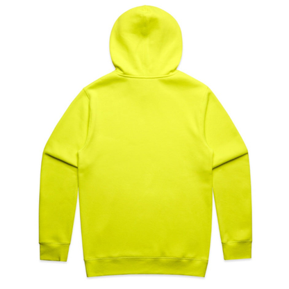 Bright neon safety yellow, AS Colour 5102F Stencil Safety Hoodie, Hi vis certification, rear view