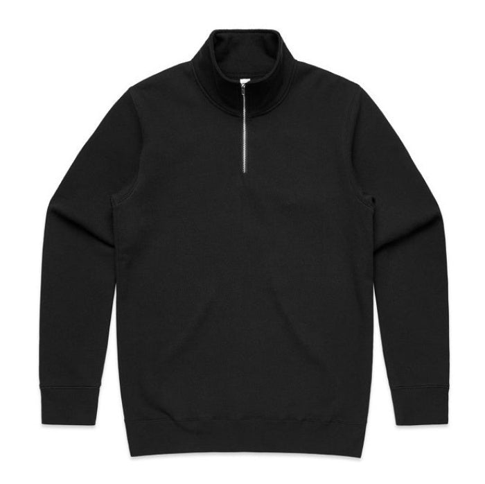 AS Colour 5125 Stencil Half Zip Crew - Black - Front View