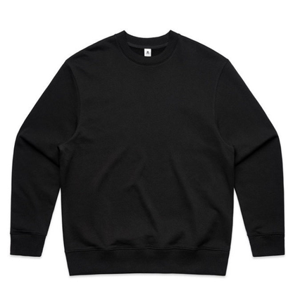 Classic black modern relaxed fit, AS Colour 5145 Mens Heavy Crew Top, front view