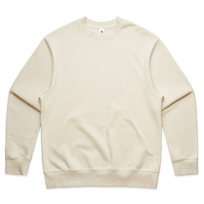 AS Colour 5145 Mens Heavy Crew Top, ECRU coloured, Oversized fit. Front view