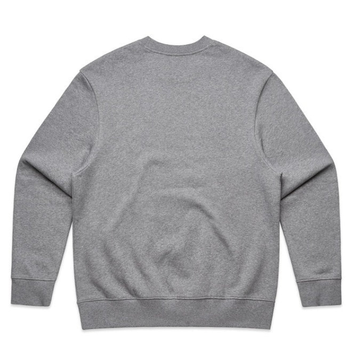 AS Colour 5145 Mens Heavy Crew Top, grey marle, back view, sweatshirt