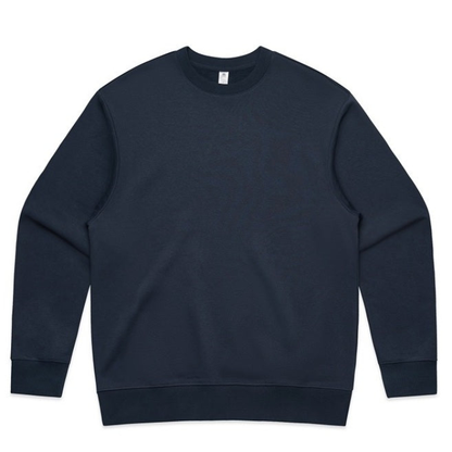 Midnight blue sweatshirt with ribbed cuffs and hem, AS Colour 5145 Mens Heavy Crew Top, front view