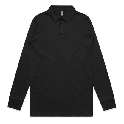 AS Colour 5404 Chad Long Sleeve Polo - Black - Front View