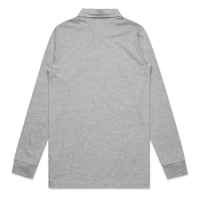 AS Colour 5404 Chad Long Sleeve Polo - Grey Marle - Back View