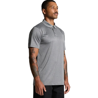 Mens graphite dark grey, button down, modern fit, AS Colour 5425  Work Polo, model front angled view