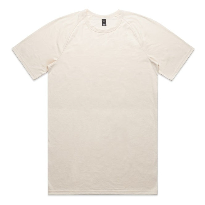 ECRU coloured AS Colour 5610 Mens Staple Active Blend Tee, front view