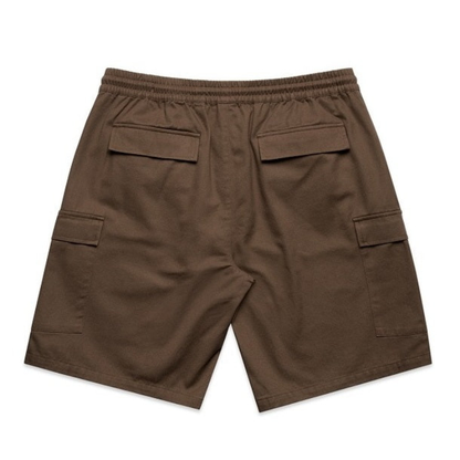 AS Colour 5925 Mens Cargo Walk Shorts 19 Inc, large flap pockets, walnut brown, back view