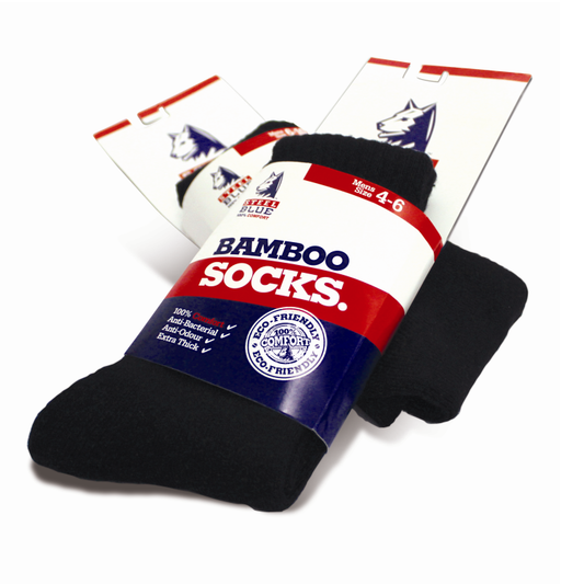 Steel Blue A-000074 Black Bamboo Socks Size 4-6