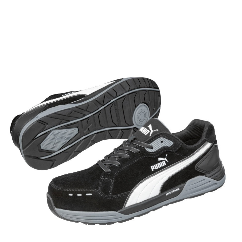 black and White Heat Resistant Puma 644657 Airtwist Black/White Composite Safety Jogger