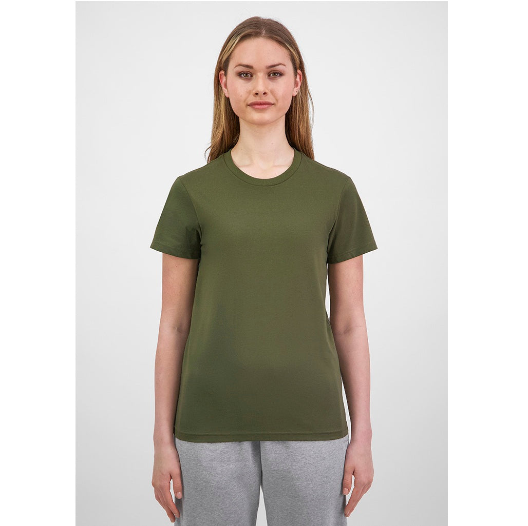 GOODMATES X1001W Womens Basis Short Sleeve Tee - Army - Alternative Front View