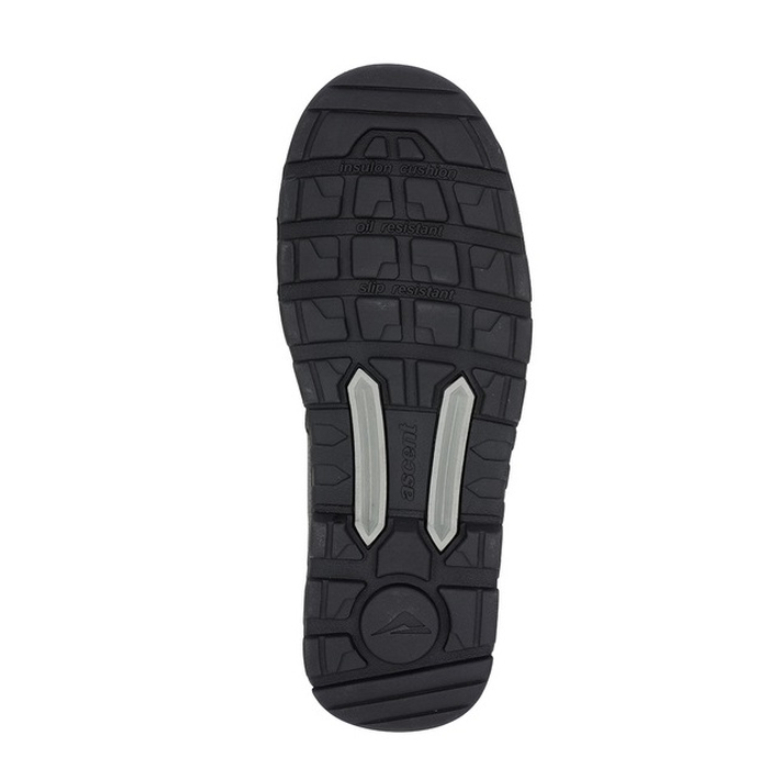 Ascent 129467 Alpha 2 4E Composite Zip Side Boots, black, sole view, SRA slip resistance rating