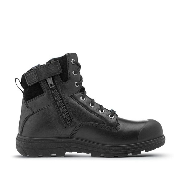 Black tactical boot, Ascent 129467 Alpha 2 4E Composite Zip Side Boots, built in arch support
