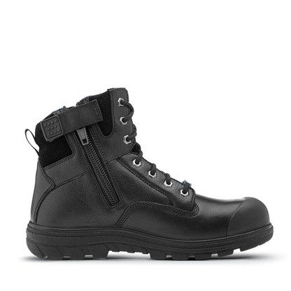Black tactical boot, Ascent 129467 Alpha 2 4E Composite Zip Side Boots, built in arch support