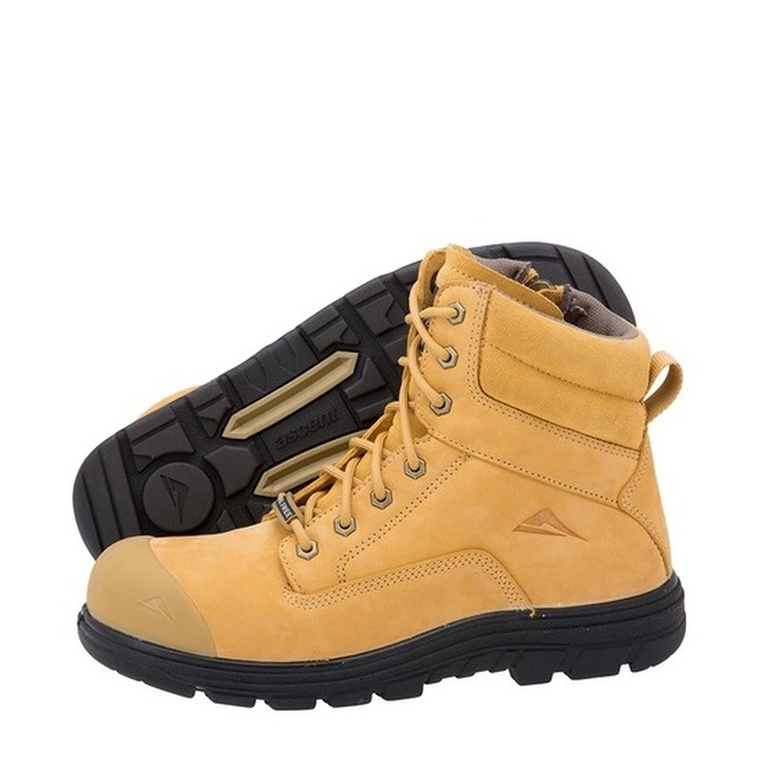 Ascent 129467 Alpha 2 4E Composite Zip Side Boots, wheat, pair view, shock absorbing