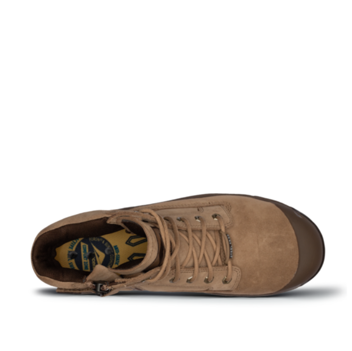 Mens, Anti static, slip resistant, Ascent 129688 Oxide 2 Safety Work Boots - Camel - Top View