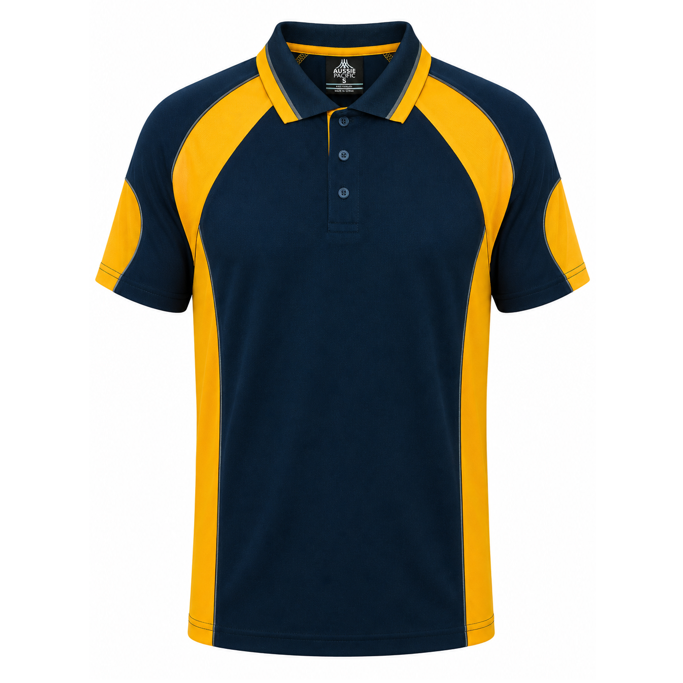 Aussie Pacific N1300 Murray Mens Polo - Navy/Gold - Front View